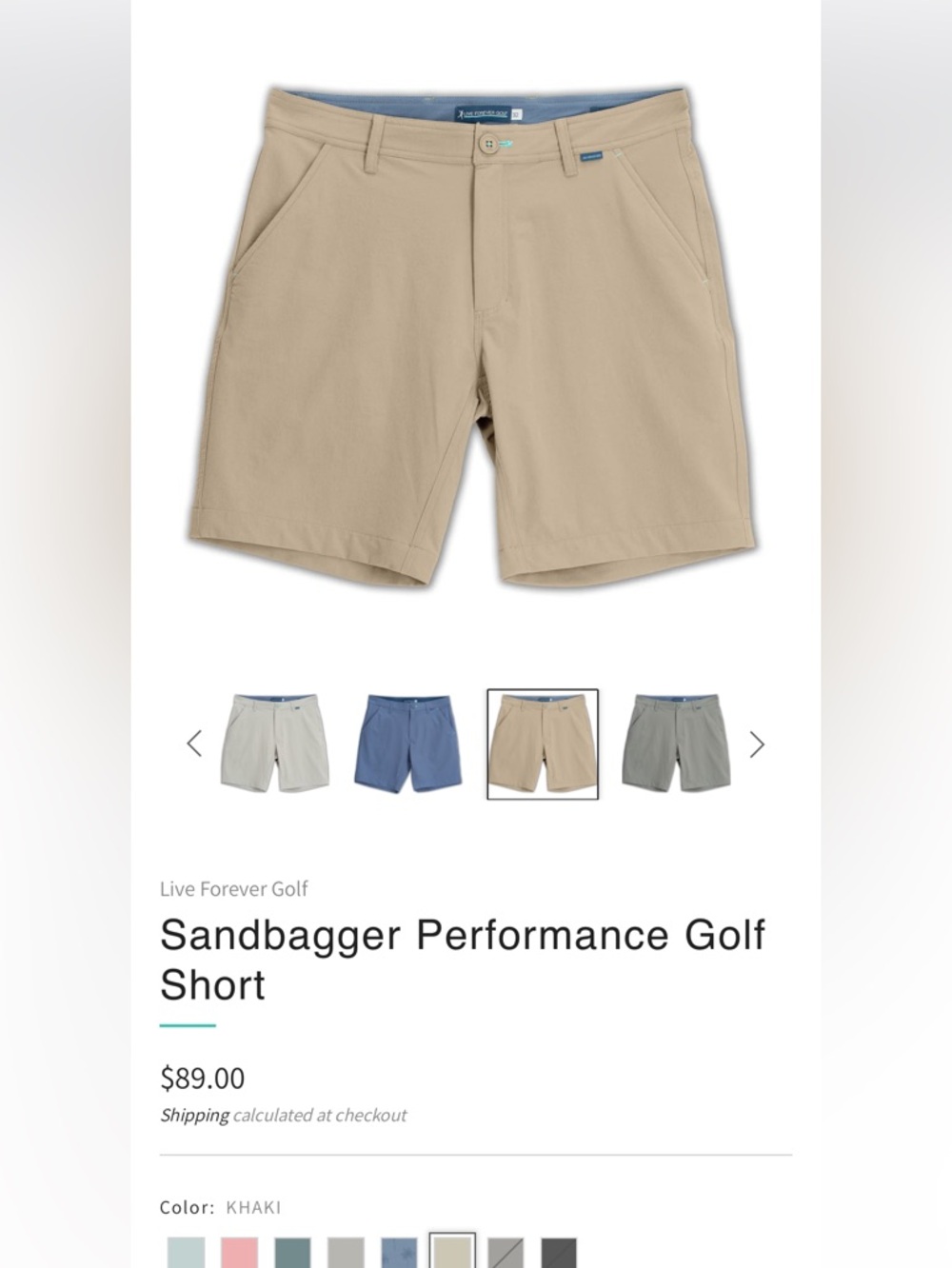Men's Flat-Front Chino Shorts in Khaki
